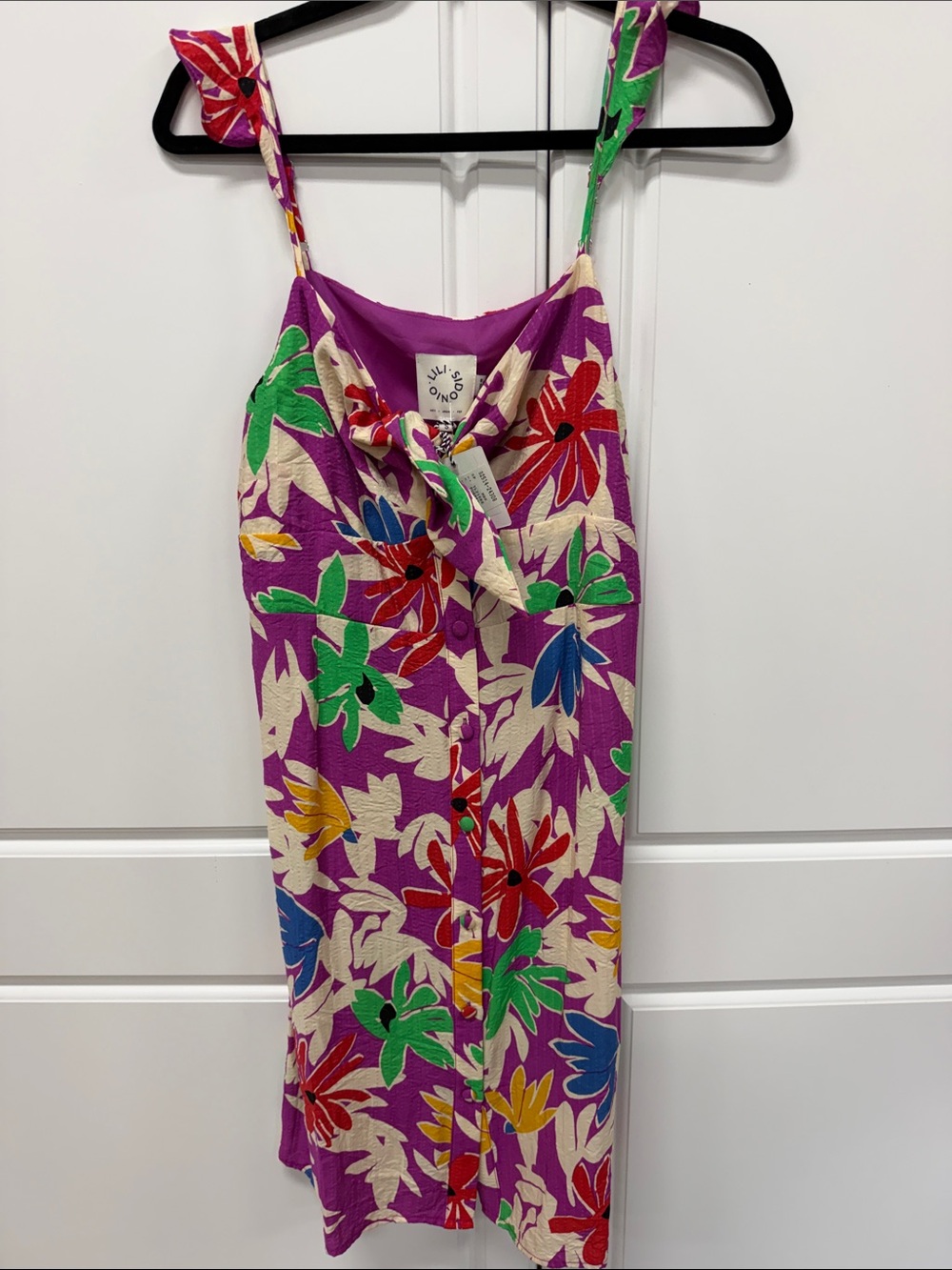 Lili Sidonio Purple Floral Button-Front Sundress Size S.  NEW
